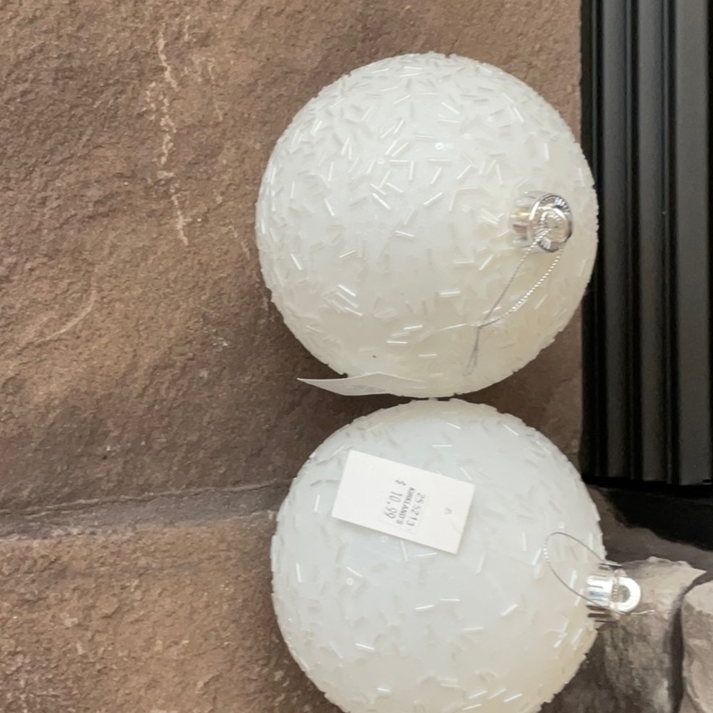 Elegant White Beaded Ornaments